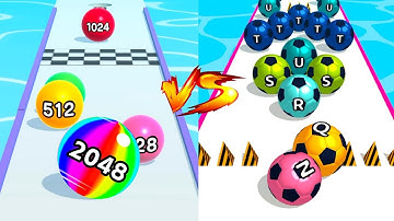 Ball Run 2048 VS A-Z Run Gameplay (Level 99) B7ZX1
