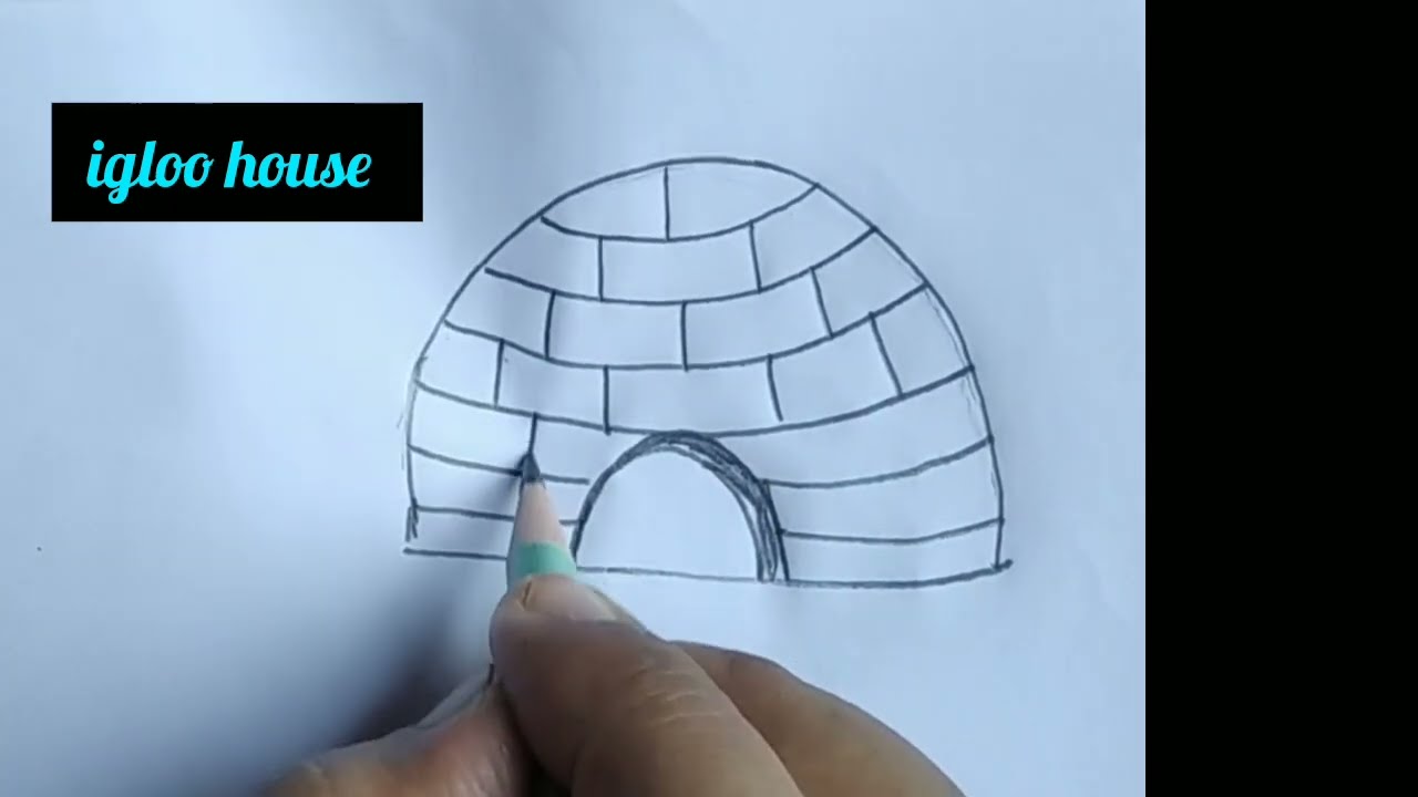 Igloo house drawing. 🌻Igloo's hut art🌸pencil sketch. @Kanon's Art Gallery25 
