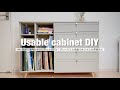 本や小物を収納できるキャビネットをDIY【女子部屋DIY④】グレージュと真鍮でオシャレな雰囲気に【デッドスペースを有効活用】#子供部屋DIY #teenroommakeover