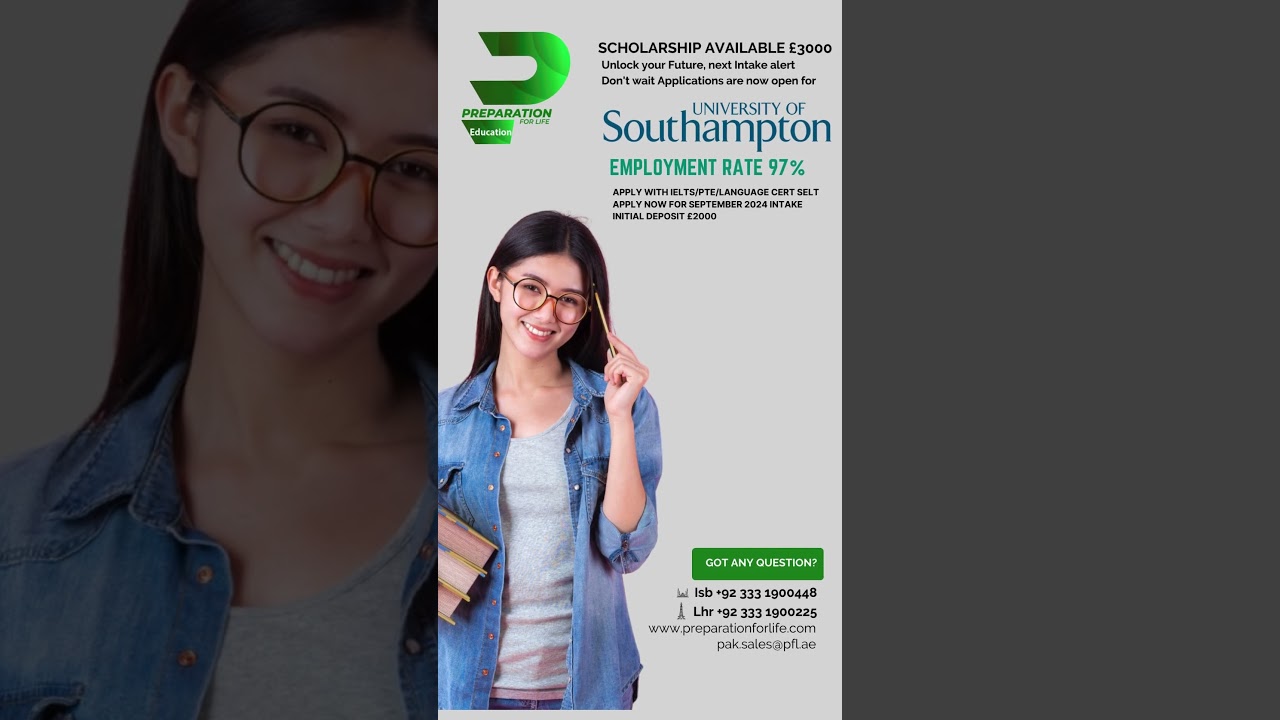 Scholarship available £3000