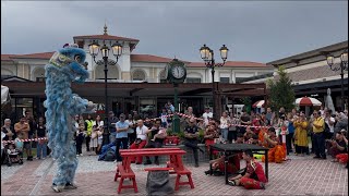 Liverpool fashion spree outlet village opening lion dance bench routine by Sydney Yun Yee Tong