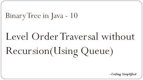 Binary Tree in Java - 10: Level Order traversal without Recursion (Using Queue)