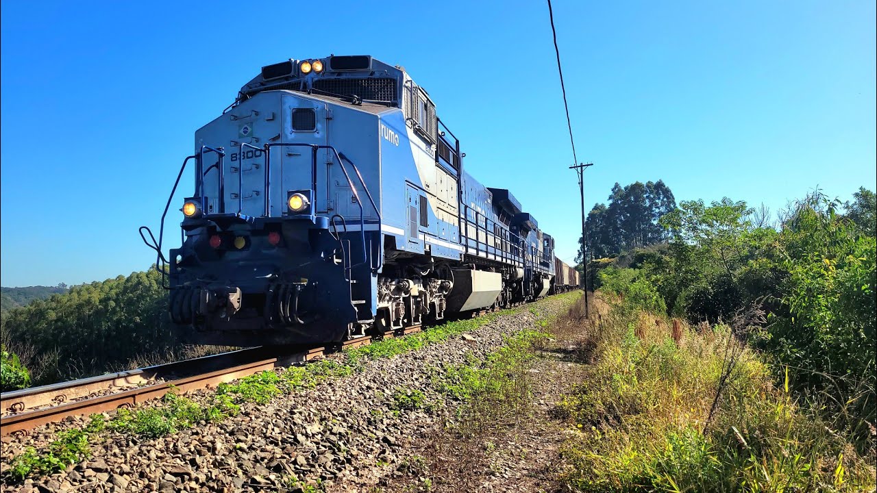 Dash Train Rumo Trem locotrol de DASH-9 RUMO, com a #8300 com buzina de AC44i - YouTube