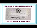 GRADE 9: MATHEMATICS PAPER 1 2020