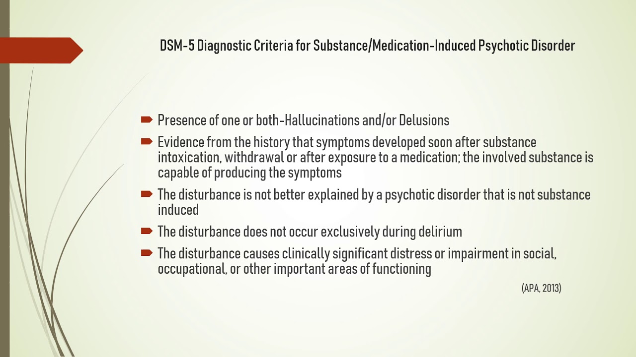Substance/Medication Induced Psychotic Disorder YouTube