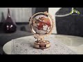 Explore the world  and put it together first amazing scaled model of a globe that illuminates