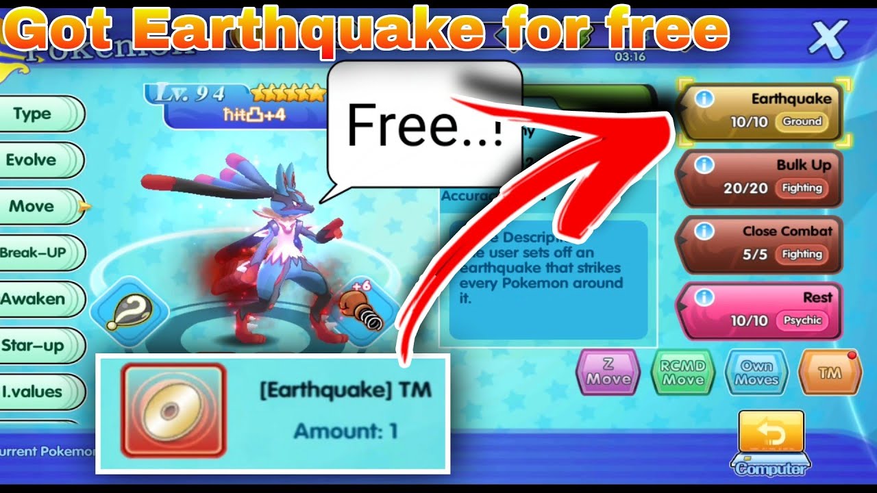 Earthquake TM for free // Best way to collect Earthquake TM // Pokemon