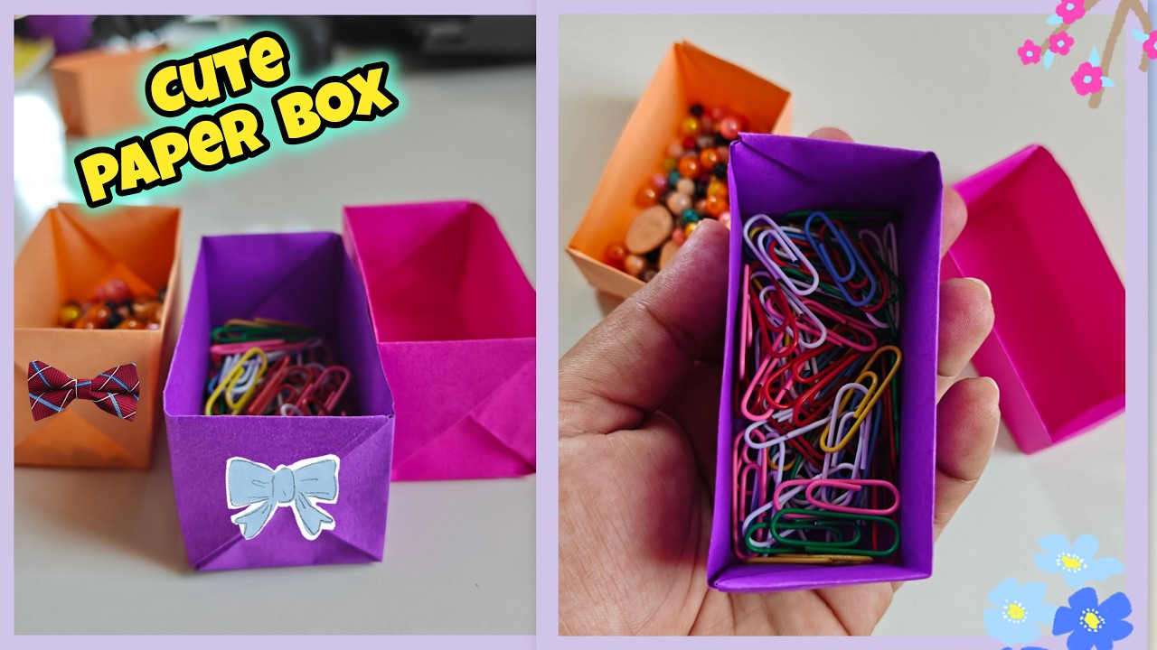 How to Make a Cute Paper Box 🎁 Easy Origami Gift Box Tutorial - YouTube