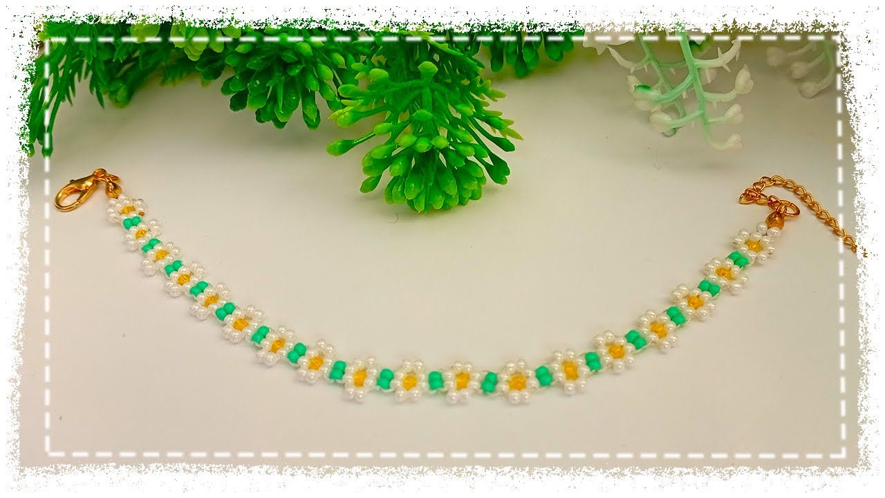 5-Minute Beaded Bracelet 🌸 Fast and Fun DIY Jewelry