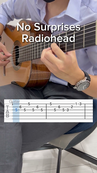 Intro - No Surprises by Radiohead #guitartutorial #guitarcover #beginner #guitartabs