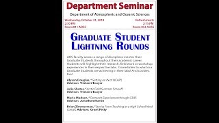 AOS Department Seminar - October 31, 2018