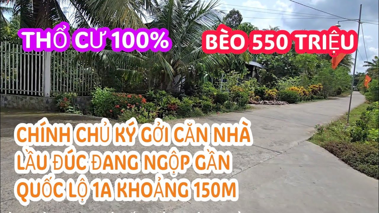 MS:24891 Nhà lầu thổ cư 100% siêu rẻ 550 triệu - Gần quốc lộ 1A chỉ 150m sổ hồng riêng.