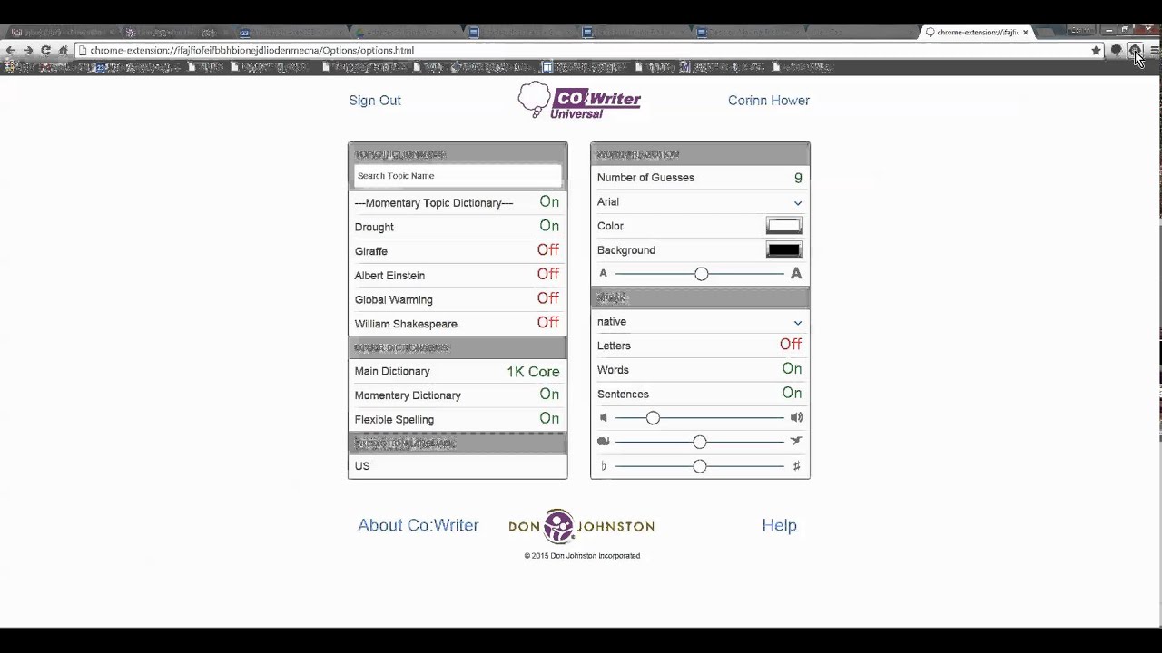 Changing Voice Options in CoWriter and Snap & Read Universal YouTube