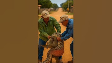 These two men saved the monkey 🐒 🐍from the python.