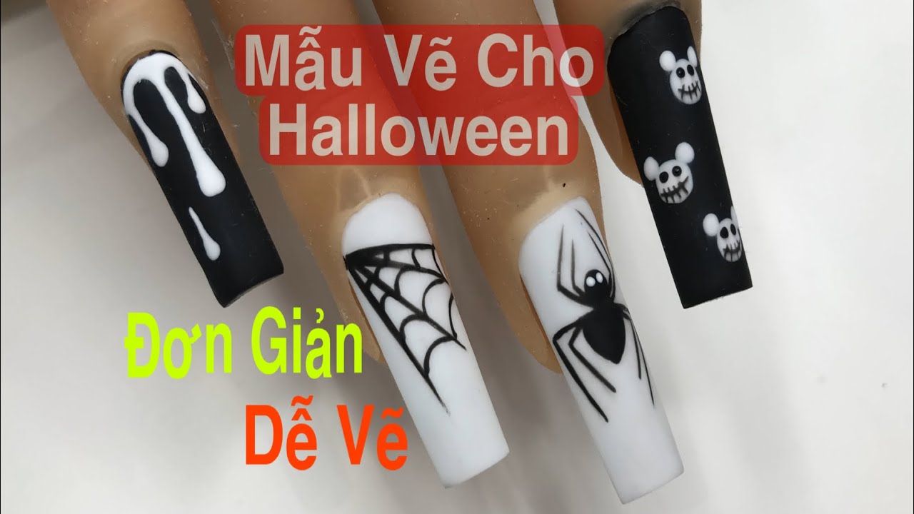 Easy Halloween Nails Design For Beginner | Màng Nhện Con Nhện Chuột Ma | Youtube New Nails