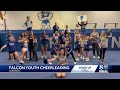 Falcon Youth Cheerleaders cheer on by sharing a Wake Up Call for WGAL News 8 Today
