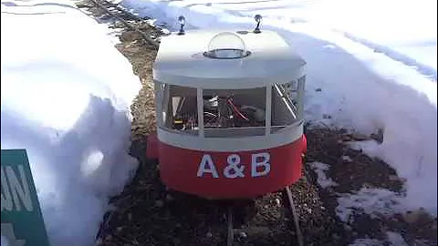 Gyro monorail No.12 running in snow garden