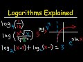 Logarithms explained rules  properties condense expand graphing  solving equations introduction