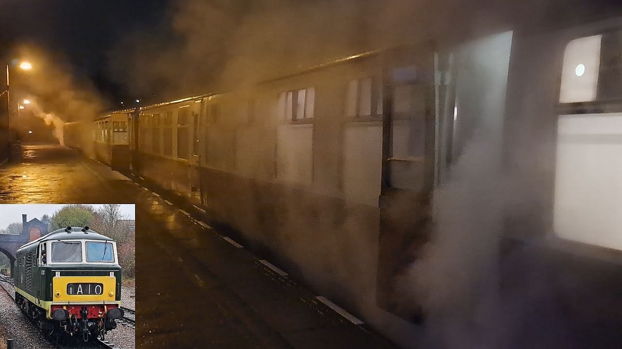 UK: Steam heating at the Great Central Railway during a Class 35 Hymek running day