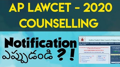 AP LAWCET -2020 Counselling Update | By Krishna