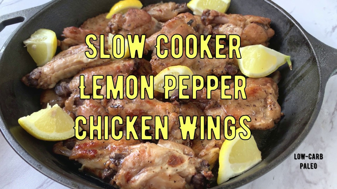 Slow Cooker Lemon Pepper Chicken Wings YouTube
