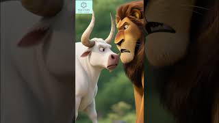 The Lion and the Three Bulls 🦁 | 1-Minute Life Lesson About Unity and Division #storytime #shorts