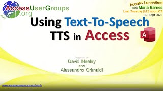 AL: Using Text-to-Speech TTS in Access, by David Nealey and Alessandro Grimaldi screenshot 3
