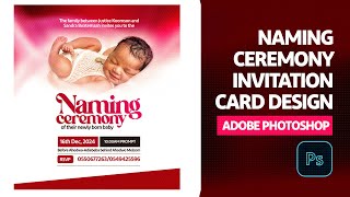 How to Design a Naming Ceremony Invitation Card | Photoshop Tutorial