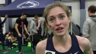 Tessa Barrett after breaking the Penn State 3k school record