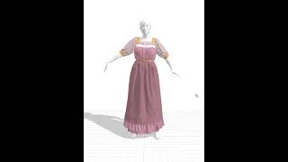 3д модель костюмf Крестьянка Миниатюра #миниатюра#clo3d #miniature