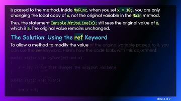 Understanding How C#  Methods Modify Parameter Values: The ref Keyword Explained