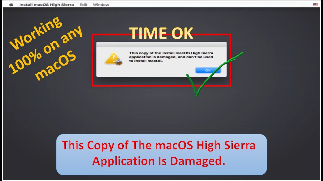 How to Fix This Copy of The macOS High Sierra Application Is Damaged. Working 100% on any macOS