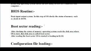 Booting process of operating system | Class notes 2