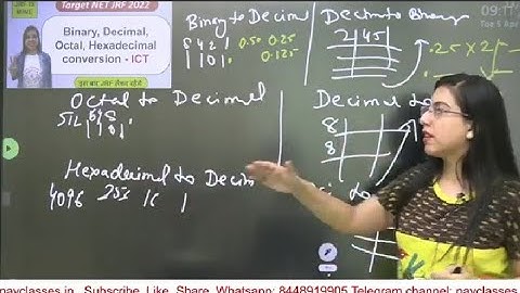 NET JRF Binary, Decimal, Octal, Hexadecimal conversion - ICT - Paper 1 | By Navdeep Kaur