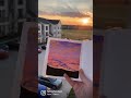 A pink sunset painting