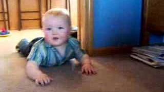 Jack commando-crawling at 10 months