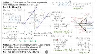 SOLVED SAMPLE PROBLEMS in PLANE ANALYTIC GEOMETRY 1, Part 2