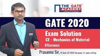 Gate 2020 Answer Key With Solutions For Civil Paper afternoon  Mechanics Of Material 3 Ques