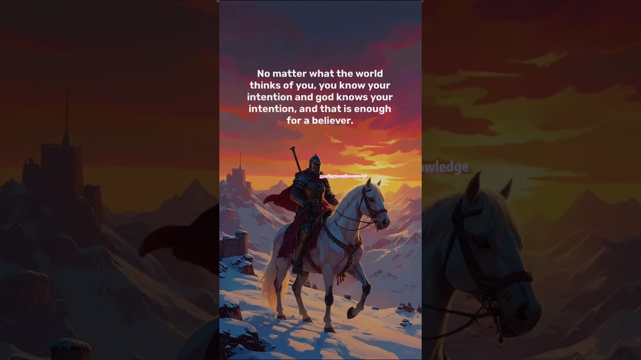 No matter what they think. God knows. And that's enough. 