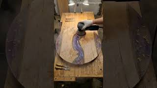 Raw Wood + Resin = A Majestic Amethyst Purple Ocean Wave Table 🌊