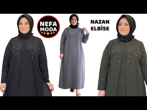 NAZAN ELBİSE - tesettür kombini - NEFA MODA TESETTÜR GİYİM