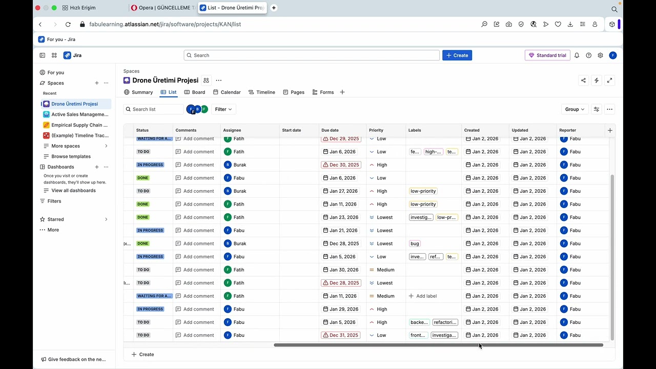 Yeni Arayüzü ile Jira!