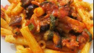 “RIGATONI PRIMAVERA, CON ZUCCHINE 🥒 È MELANZANE 🍆 LA RICETTA VELOCE E FACILE”