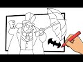 HOW TO DRAW BATMAN VILLAIN PENGUIN - DRAWING BATMAN CHARACTERS - BATMAN CARTOON COLORING PAGE