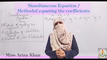 Simultaneous Equation / method of equation the coefficients@azizakhan676 