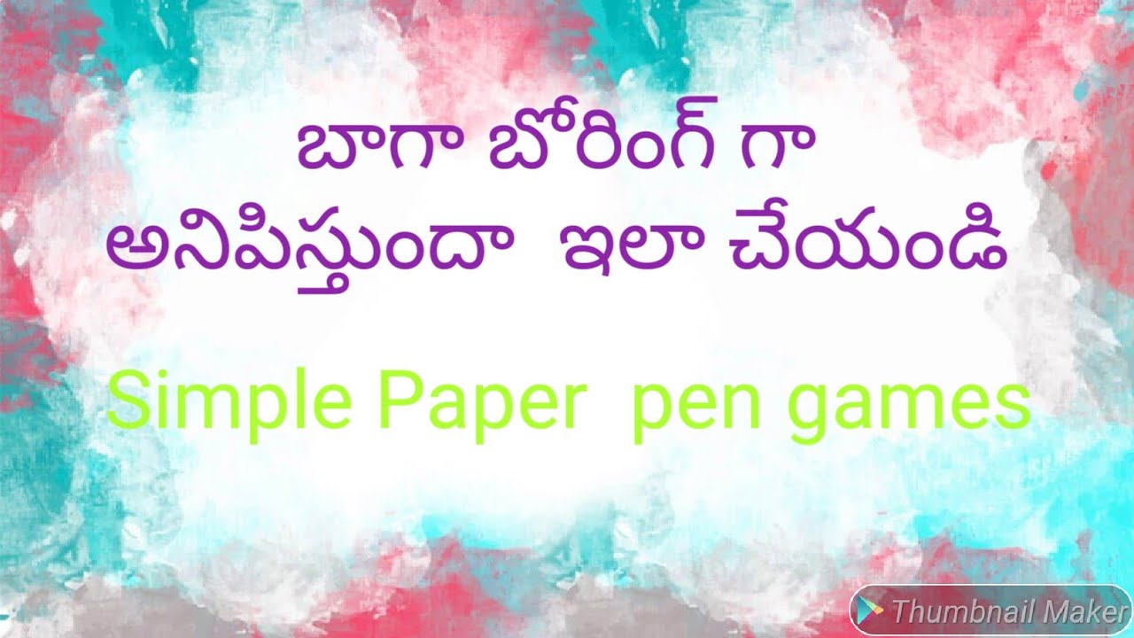 Paper pen games|| party games || play time with family
