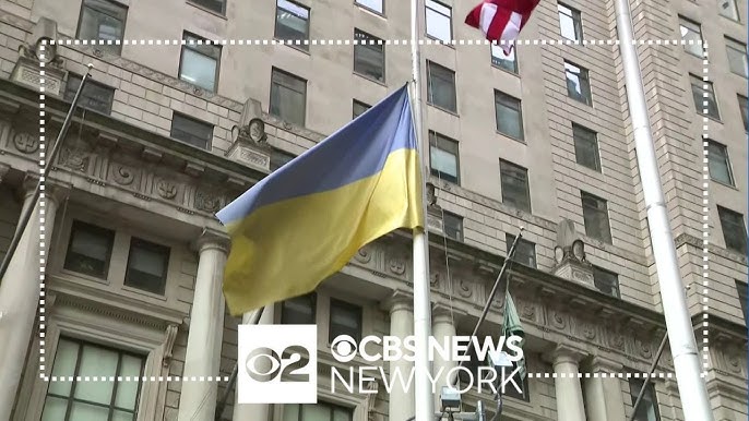 Nyc Leaders Raise Ukrainian Flag At Bowling Green Park