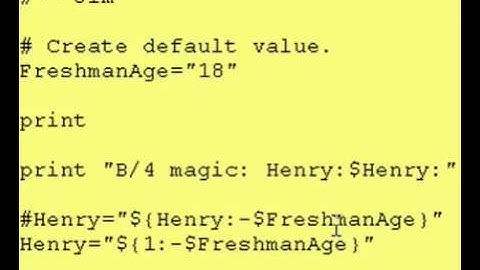Intro To Korn Shell - 20h - More on default values for variables.