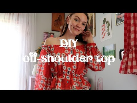 DIY off-shoulder top! EASY SEWING TUTORIAL