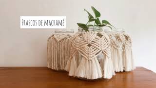 Frascos de macramé